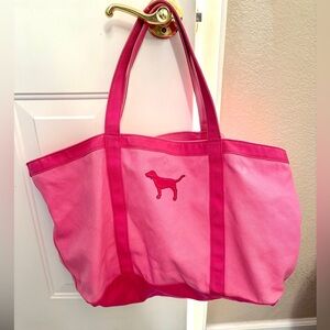 Victorias Secret Pink Canvas Tote Beach Bag💞 Excellent Condition